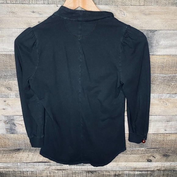 CITIZENS of Humanity Black Blouse Wood Buttons S - Picture 5 of 5